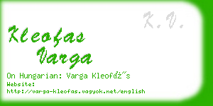 kleofas varga business card